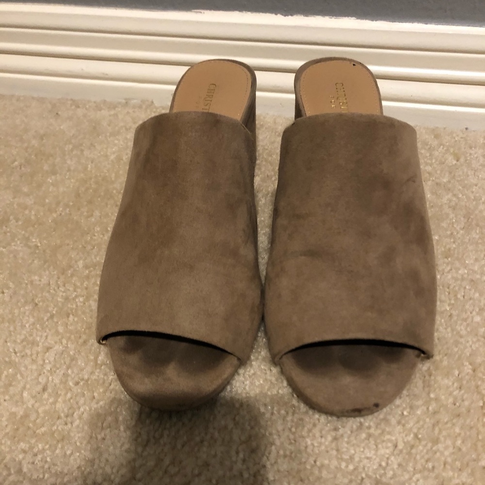 Suede Open Toe Mules